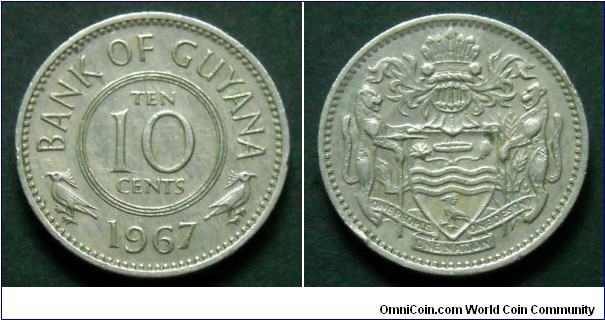 Guyana 10 cents.
1967