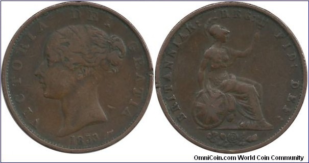 G.Britain ½ Penny 1853