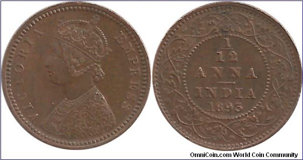 India-British 1/12 Anna 1893(C)