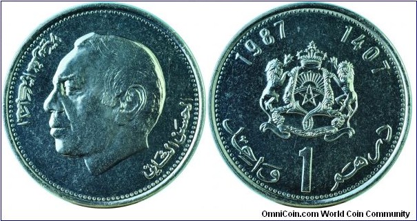 Morocco1Dirham-y88-(AH1407)1987