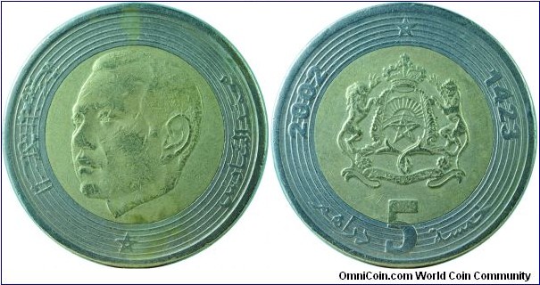 Morocco5Dirhams-y109-(AH1423)2002