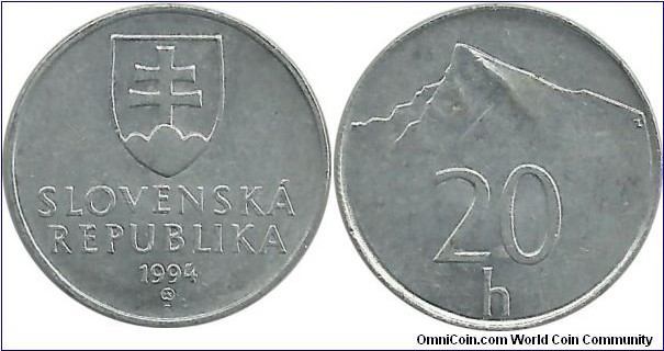 Slovakia 20 Halierov 1994