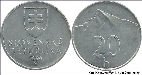 Slovakia 20 Halierov 1994