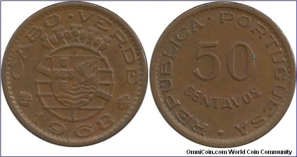 CaboVerde-Portuguesa 50 Centavos 1968