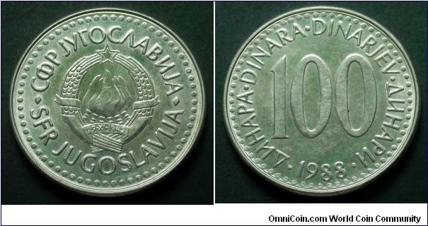 Yugoslavia 100 dinara.
1988