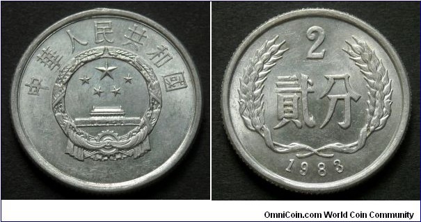 China 2 fen.
1983