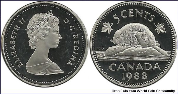 Canada 5 Cents 1988-Proof