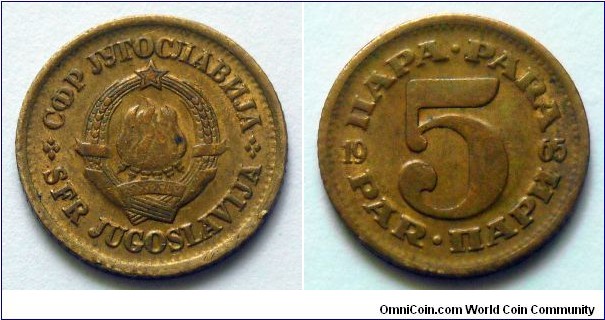 Yugoslavia 5 para.
1965