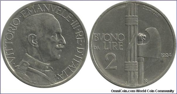 Italy-Kingdom 2 Lire 1924