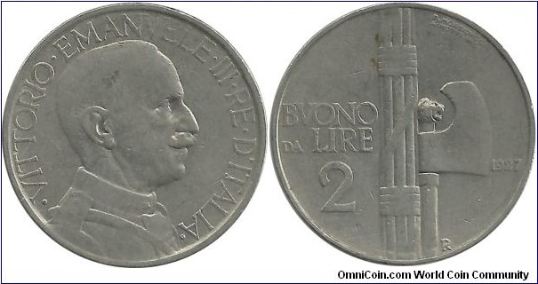 Italy-Kingdom 2 Lire 1927