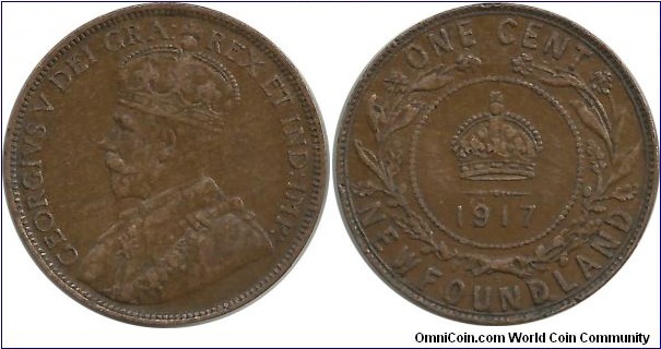 Canada-NewFoundland One Cent 1917