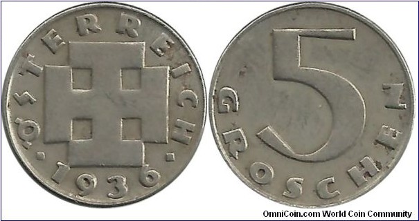 Austria 5 Groschen 1936