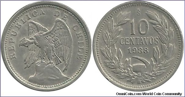 Chile 10 Centavos 1938