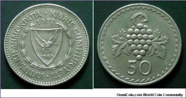 Cyprus 50 mils.
1971