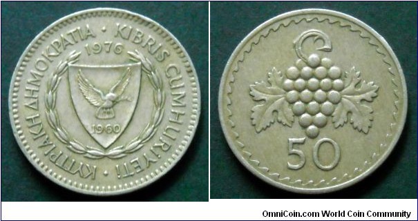 Cyprus 50 mils.
1976