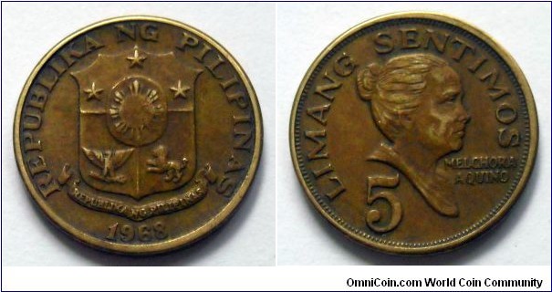 Philippines 5 sentimos.
1968