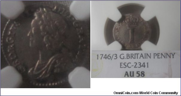 AU58 grade 1746/3 Maundy penny