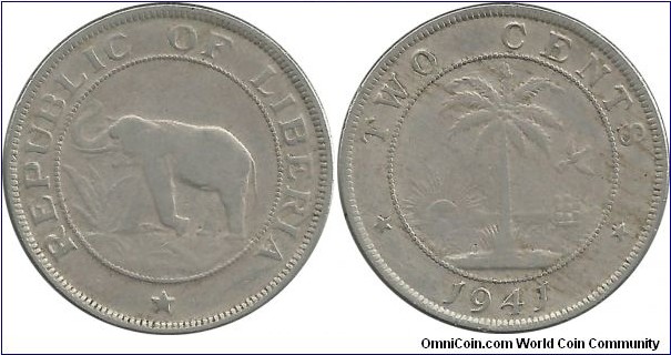 Liberia 2 Cents 1941