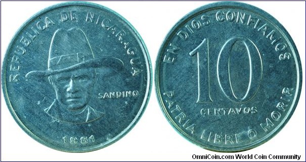 Nicaragua10Centavos-Sandino-km50-1981