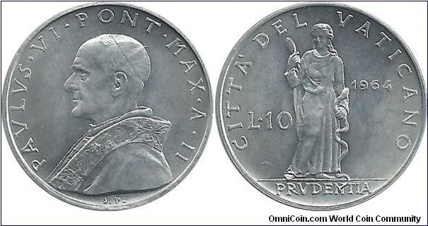 Vatican 10 Lire 1964