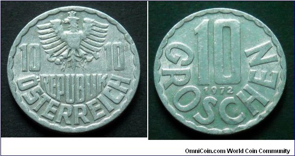 Austria 10 groschen.
1972