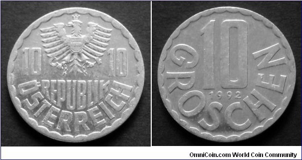 Austria 10 groschen.
1992