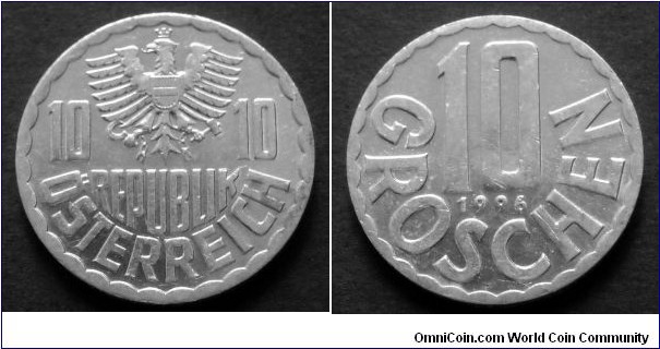 Austria 10 groschen.
1996