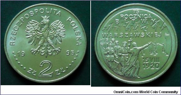 Poland 2 złote.
1995, 75th Anniversary of Battle of Warsaw.