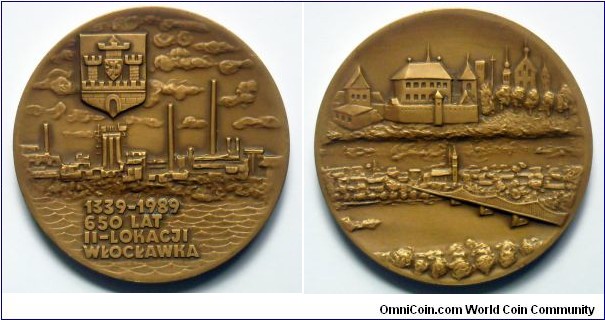 Polish commemorative medal - Włocławek.
Struck by Warsaw Mint.