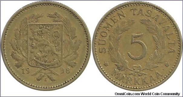 Finland 5 Markkaa 1938