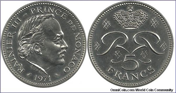 Monaco 5 Francs 1971