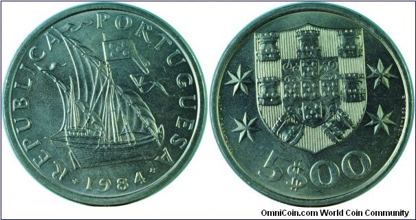 Portugal5Escudos-km591-1984