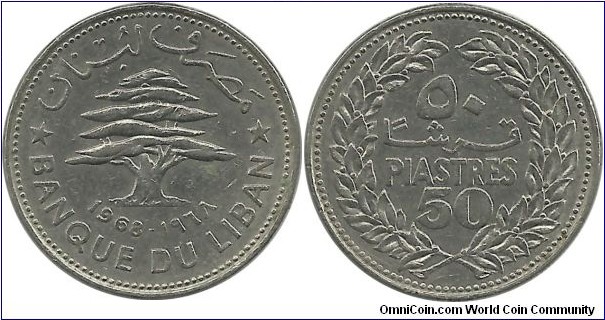 Lebanon 50 Piastres 1968