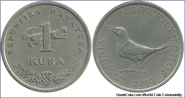 Croatia 1 Kuna 2010 Latin