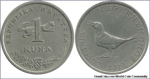 Croatia 1 Kuna 2010 Latin