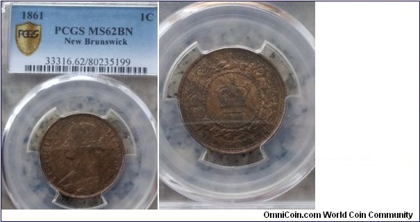 New Brunswick Cent. PCGS MS62BN