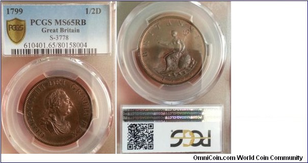 1/2D PCGS MS65RB