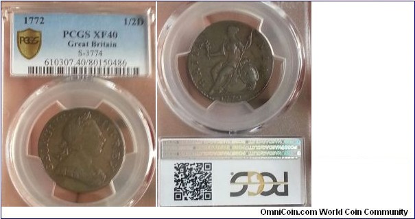 1/2D PCGS XF40