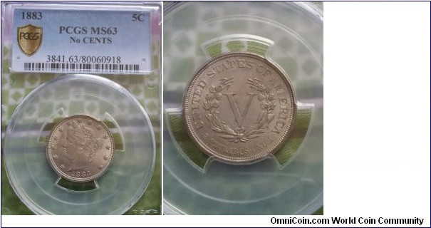 Nickel. No Cents
PCGS MS63