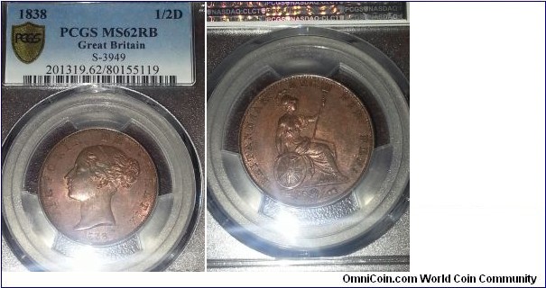 1/2D PCGS MS62RB