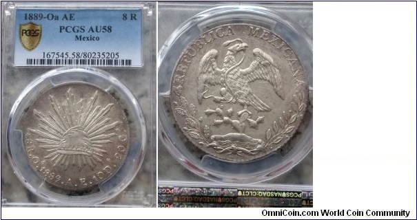 8 Reales PCGS AU58