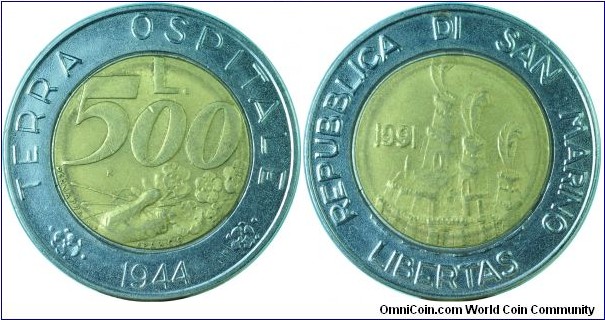 San Marino500Lire-km269-1991