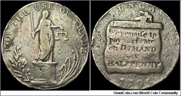United Kingdom - Great Britain - Halfpenny Conder token - 1795 - Weight 6,85 gr - Copper - Size 28 mm - Thickness 1,2 mm - Alignment Coin (180°) - Minted in Bungay-Suffolk - Edge: Plain - Reference DH21a