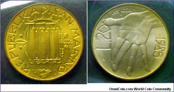 San Marino 20 lire.
1985