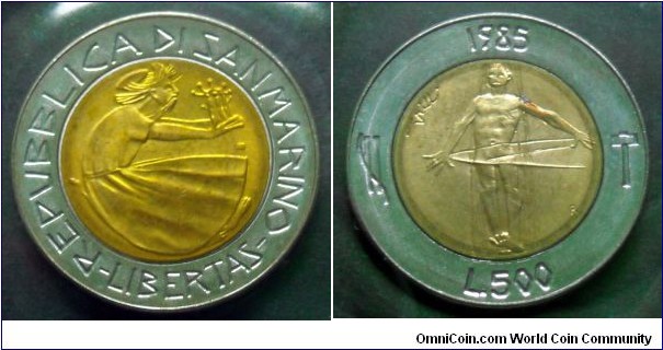 San Marino 500 lire.
1985