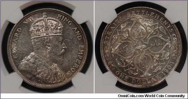 SS Kg Edward VII Silver Dollar MS62