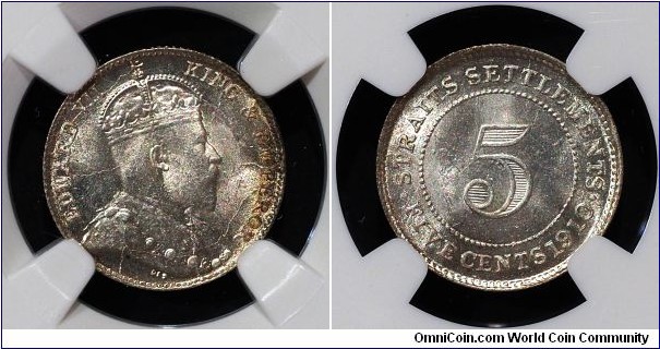 SS Kg Edward VII 5cts
MS63 NGC4-003