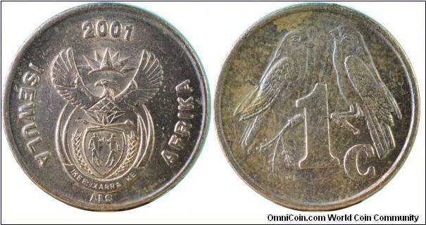 SouthAfrica1Cent-IsewulaAfrika-km221-2001