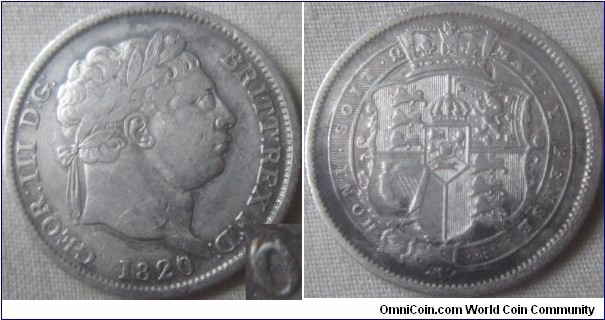 1820 shilling aVF 0 over higher 0 (or a 9)