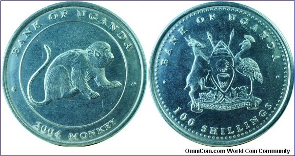 Uganda100Shillings-MonkeySetType2-km131-2004